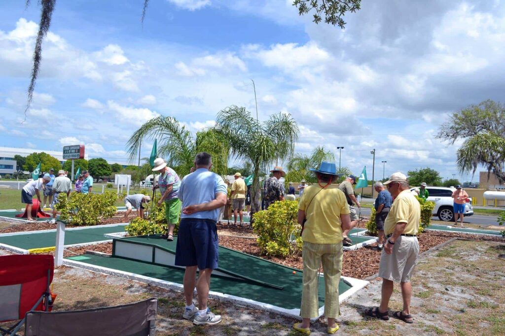 guests playing mini golf at Cypress Campground and RV Park in Winter Haven