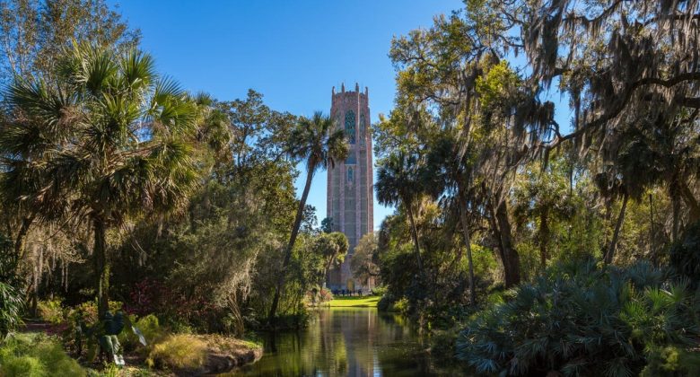 Carillon tower at Bok Tower Gardens in Lake Wales, FL 