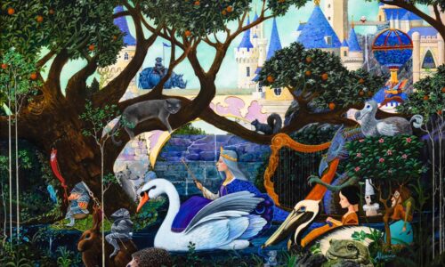 R.L. Alexander, 'Procession of the Swan Queen,' Oil on panel, 2021 Mayfaire by-the-Lake Featured Image
